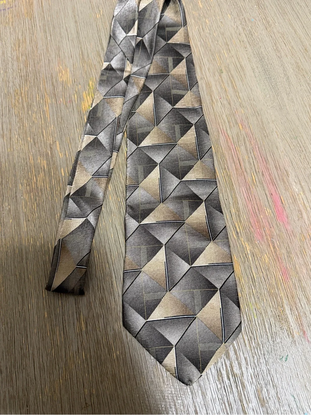 George Machado Zylos Platinum 100% Silk Geometric Men’s Tie